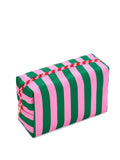 STRIPE LARGE BOXY ZIP POUCH, GREEN
