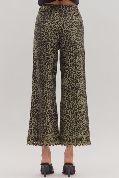 Leopard Floral Embroidered Hem.