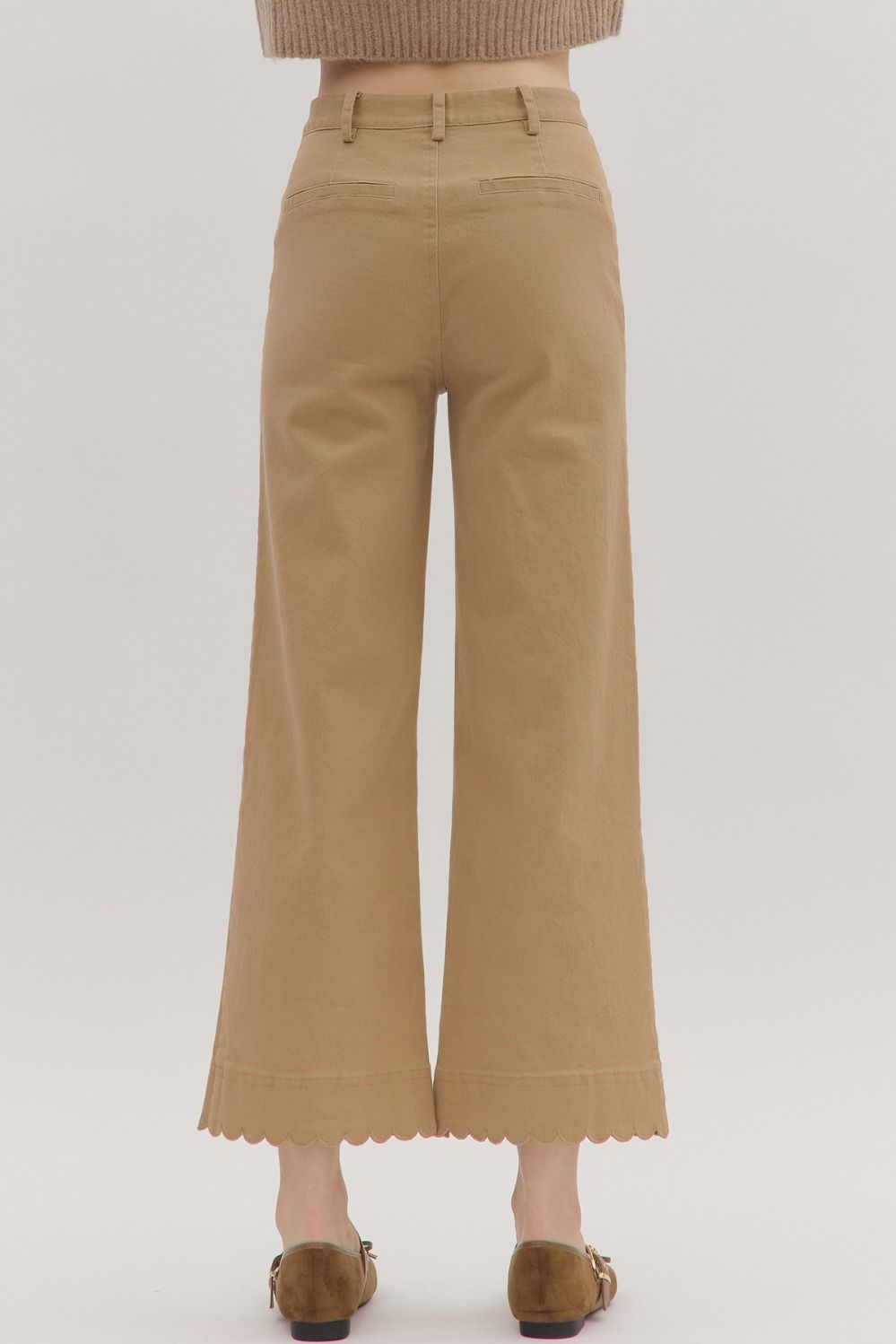 Scallop Trim Camel Pants
