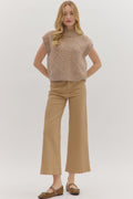 Scallop Trim Camel Pants