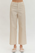 Tan Stripped Wide Leg Pant
