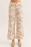 Animal print straight leg pants