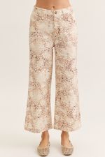 Animal print straight leg pants