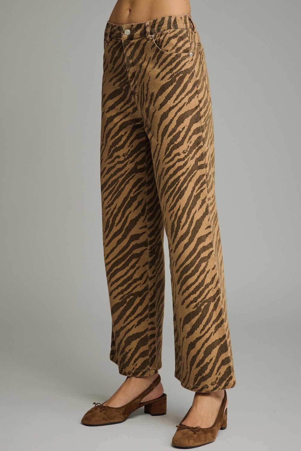 Zebra Print Wide Leg Pant