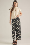 Polka dot wide leg pant