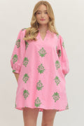Pink Embroidered Dress
