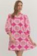 Print Puff Sleeve Mini Dress