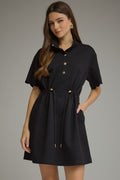Scallop V-Neck Dress