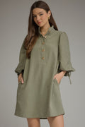 Balloon Sleeve Mini Dress