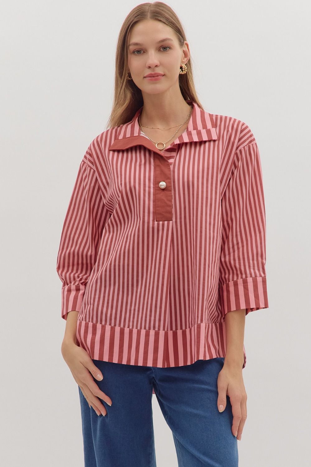 Pearl Stripped Top