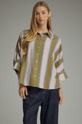 Striped dolman sleeve top