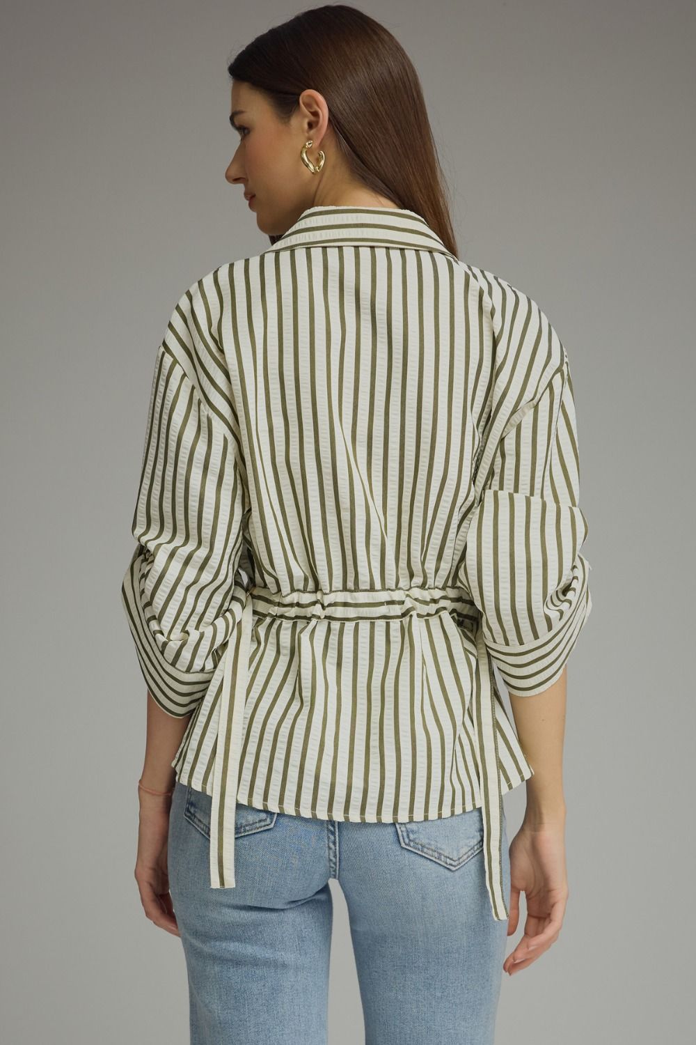 Olive Striped Blouse