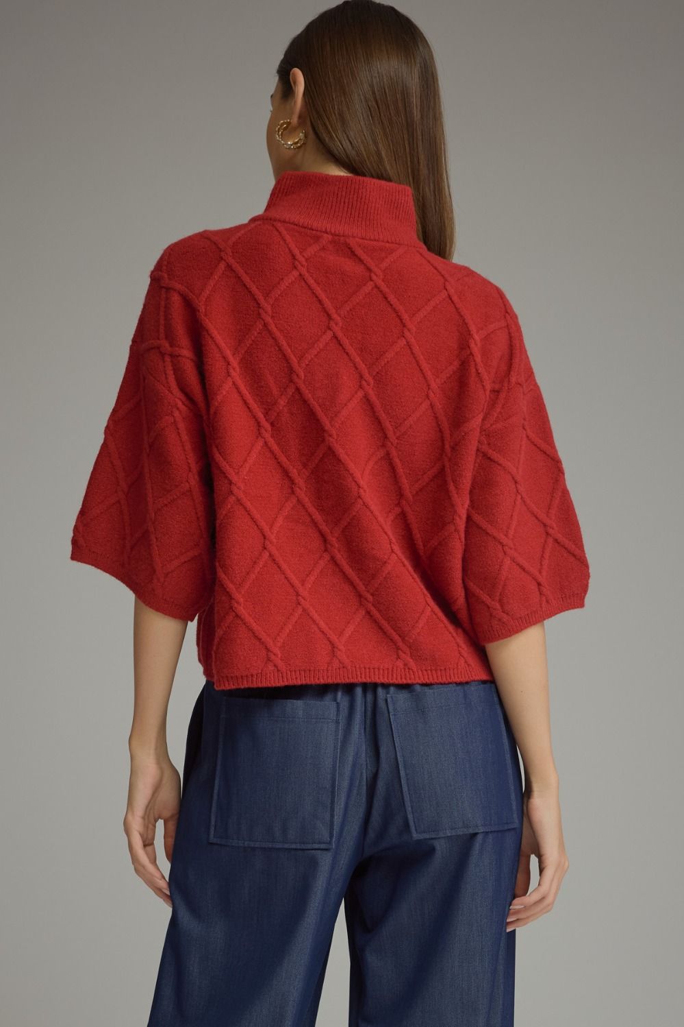 Red 3/4 Pancho Sweater