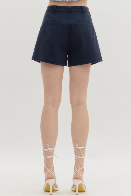 Navy Square Pocket Shorts