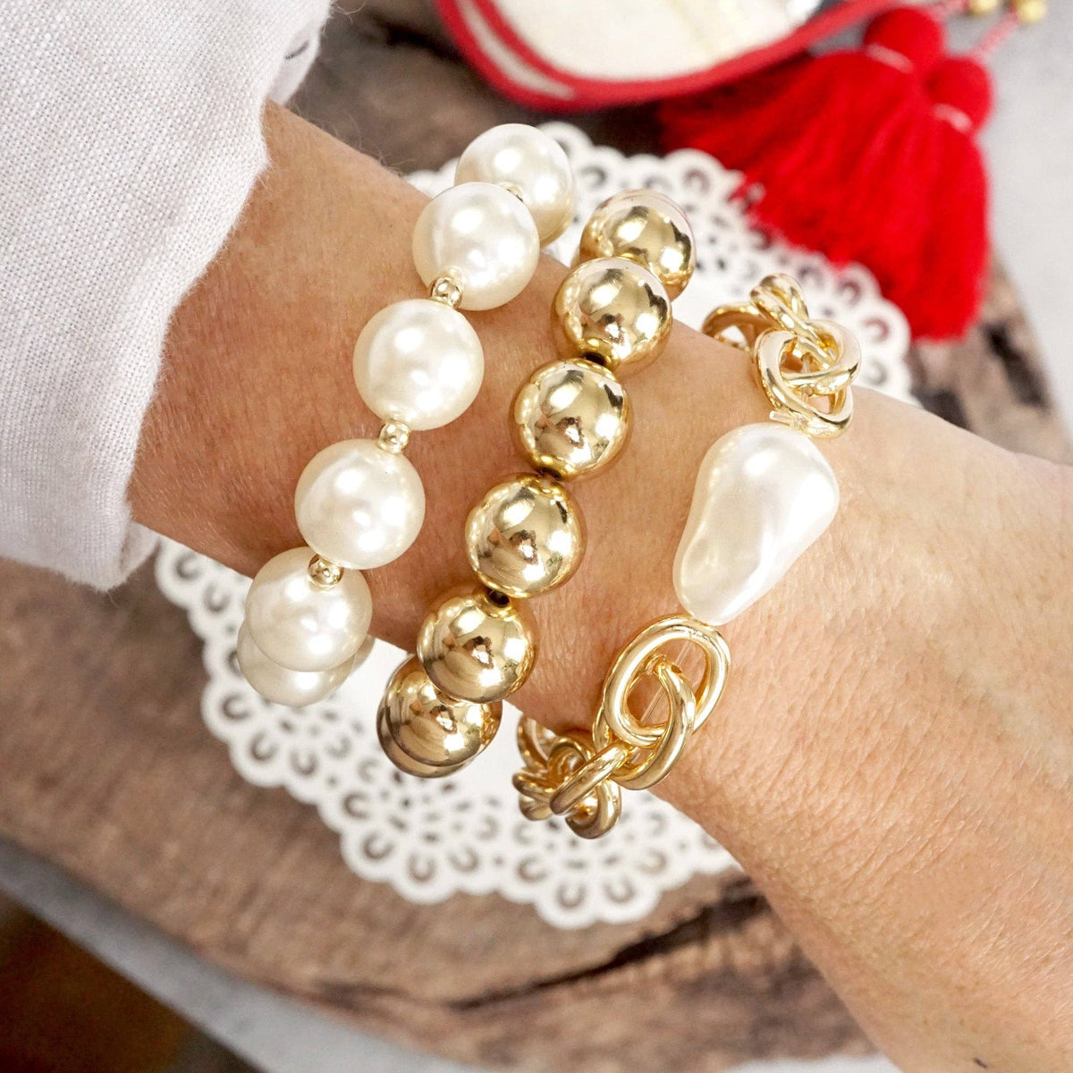 Chunky Chain and beads bracelet