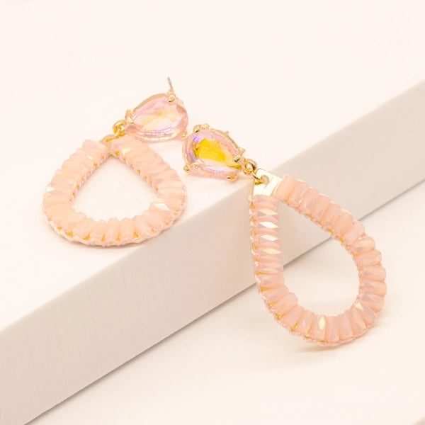 Pink Teardrop Earrings