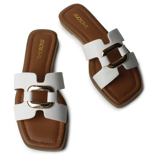 White W/ Gold Sandals