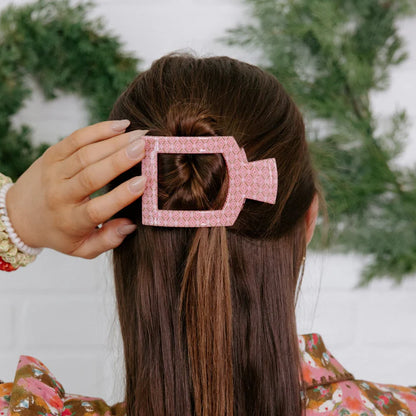 Berry Cozy Medium Flat Square Hair Clip
