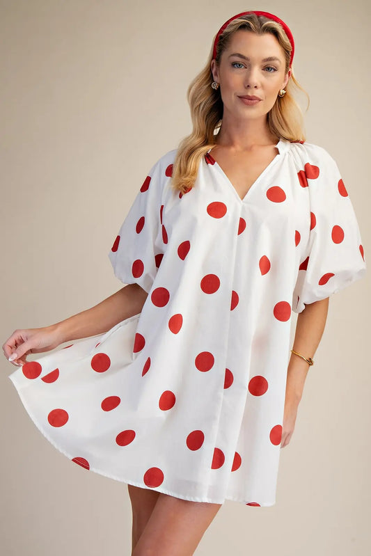 Red Polka Dot Mini Dress