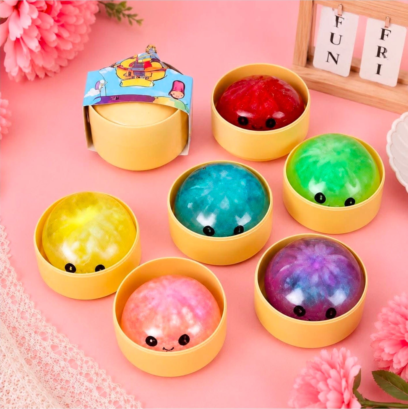 Golden Glitter Dumpling Stress Relief Squishy