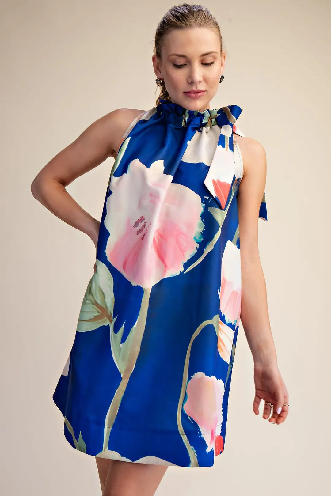 Royal Blue Floral Dress