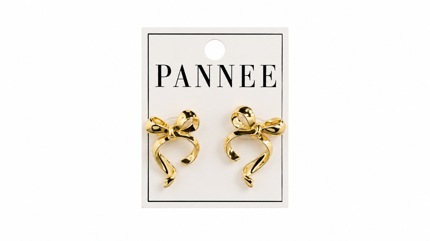 Gold Elegant Ribbon Earrings