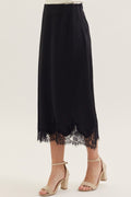 Black Skirt W/ Lace Trim