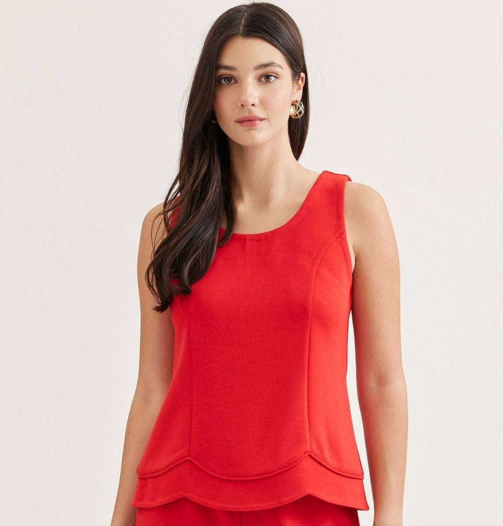 Red Scallop Detailed Top