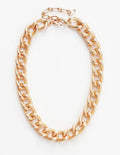 Textured Gold Chain Link Necklace