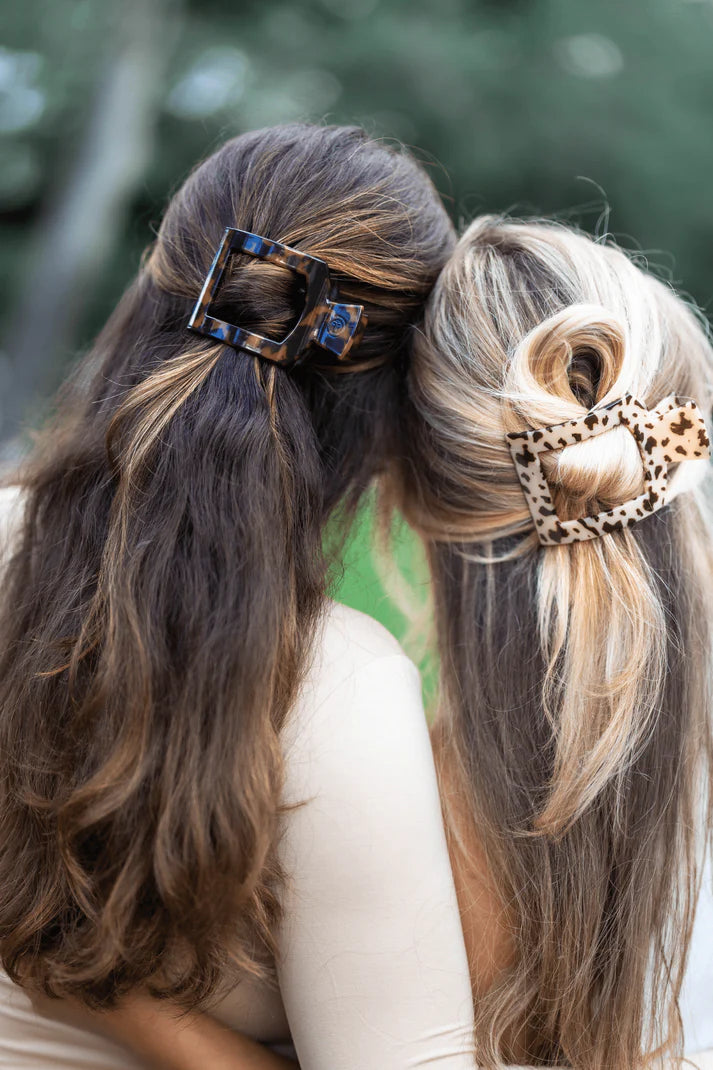 Tortoise Medium Flat Square Hair Clip