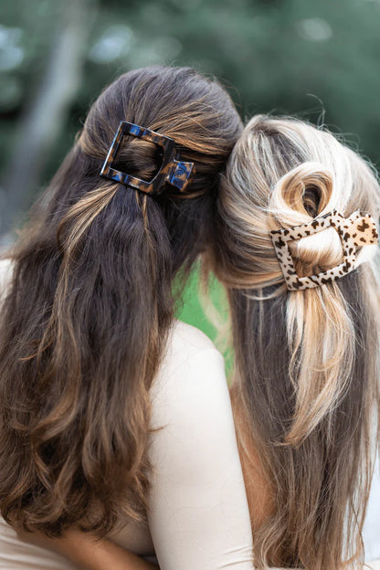 Tortoise Medium Flat Square Hair Clip